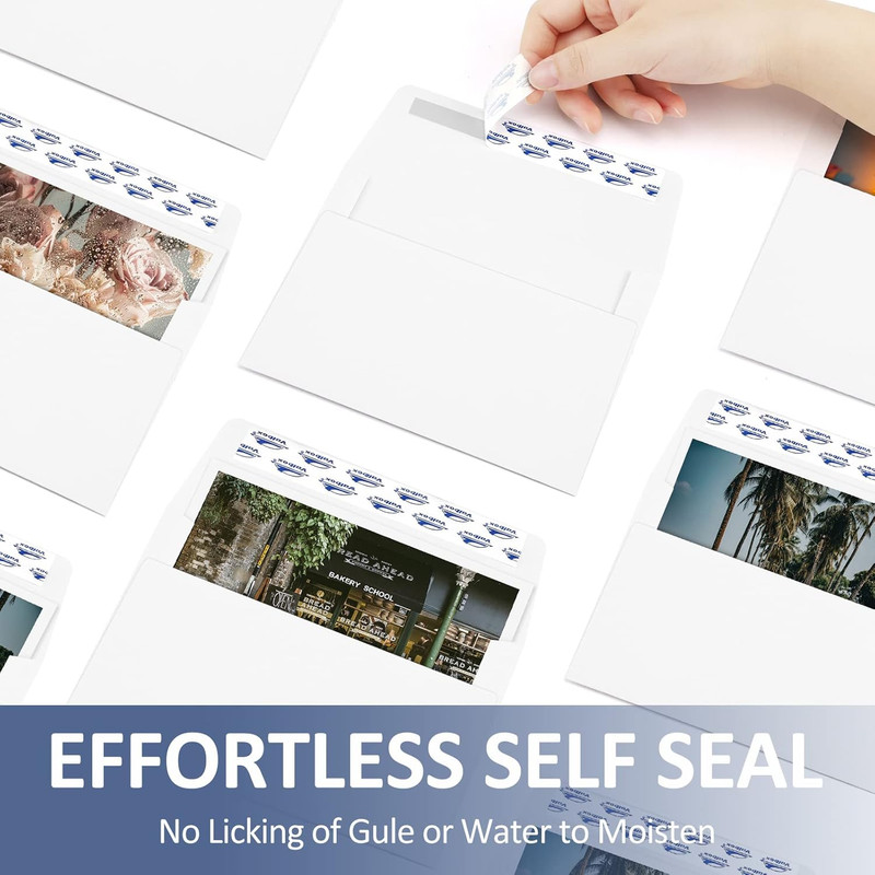 A4 Photo Envelopes 100 Qty 4 X 6 White Kraft Paper Envelopes Self Seal for 4X6 C gallery