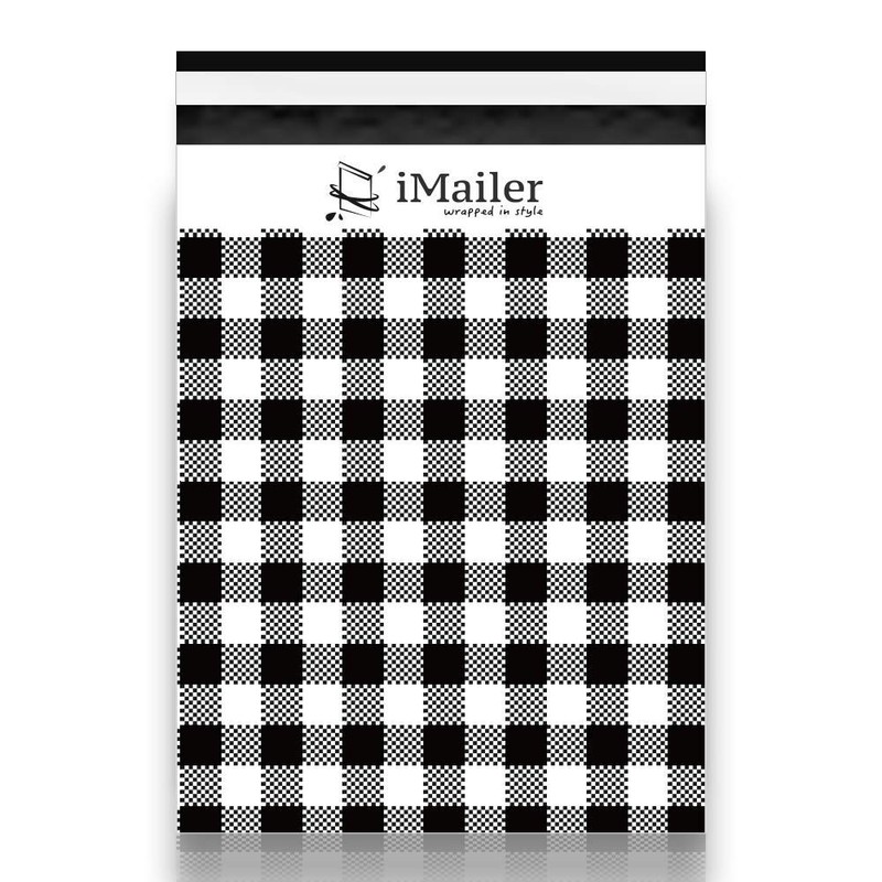 100 Count – 10×13 inch Poly Mailers Black Gingham Plaid Shipping BagsMailing …