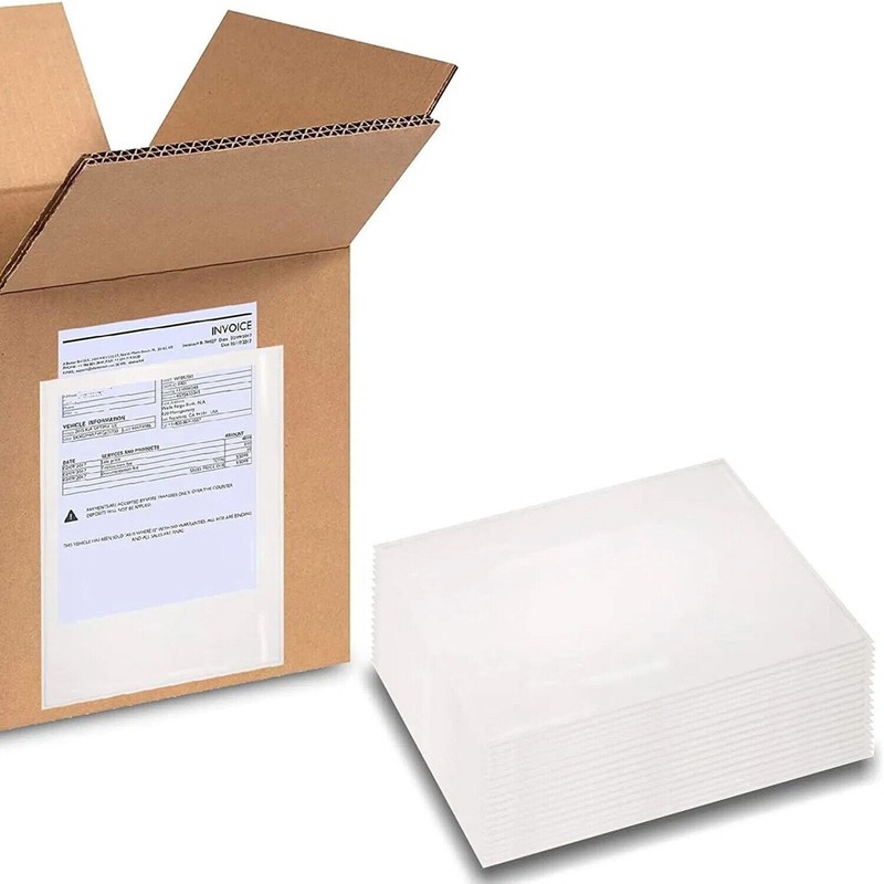 5.5"x10" Clear Packing List Envelopes Plain Face, Back Side Load, 1000 Pieces gallery