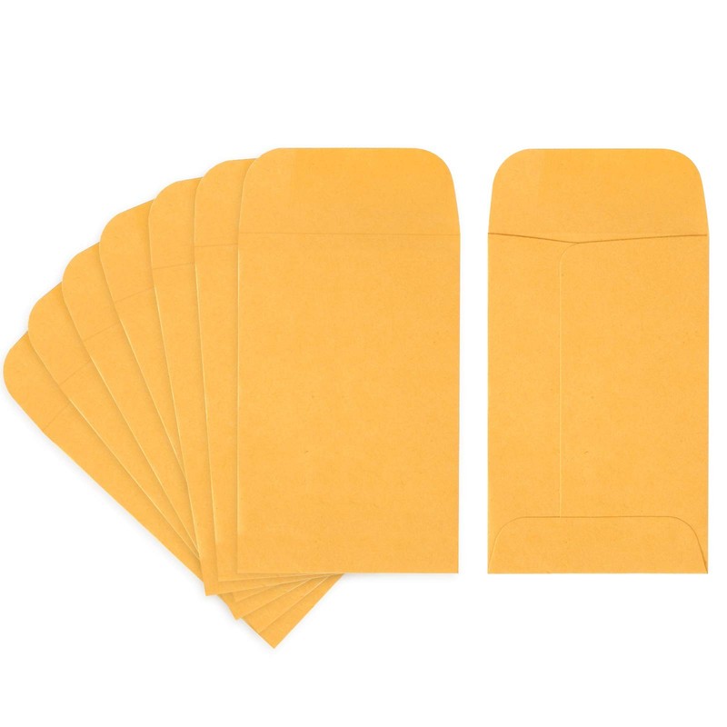 Coin Envelopes 2.25×3.5 Gummed Flap for Home, Garden, Office – 100 Pack