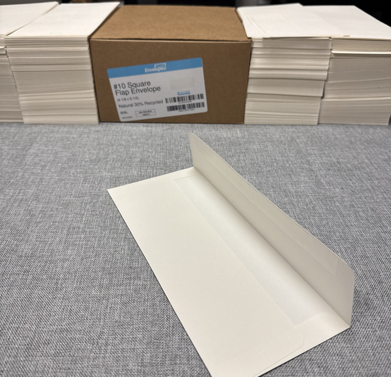 Business Envelopes 80lb #10 LUX 4 1/8" x 9 1/2" Square Flap Quantity = 900 gallery