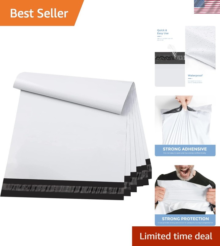 Bulk 200 Pack White 9×12 Poly Mailers – Durable Self-Sealing Shipping Bags