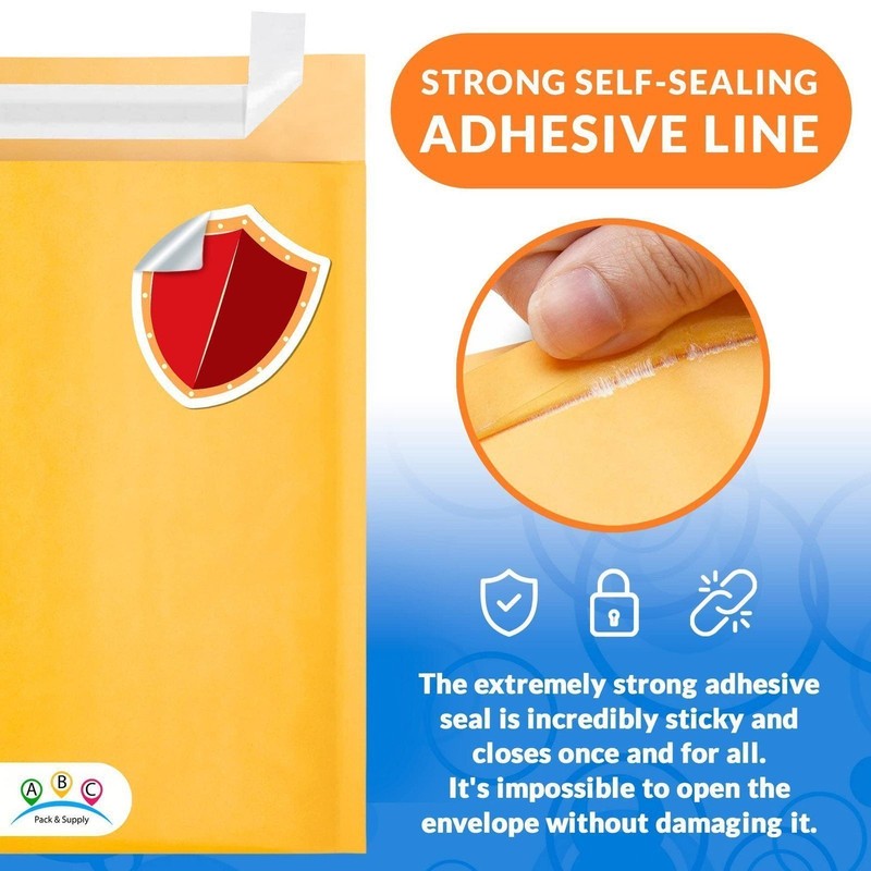 Yellow Kraft Bubble Mailers Padded Self Seal Envelopes 600 Count 6.5 x 9 in gallery
