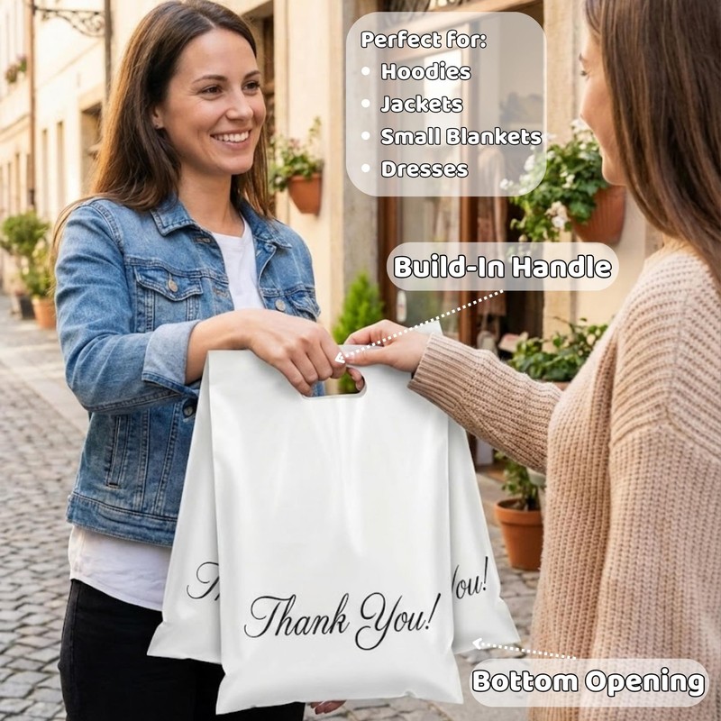 50 PCS White 12x15 Inch Poly Mailers Handle Mailing Envelopes Shipping Bags gallery