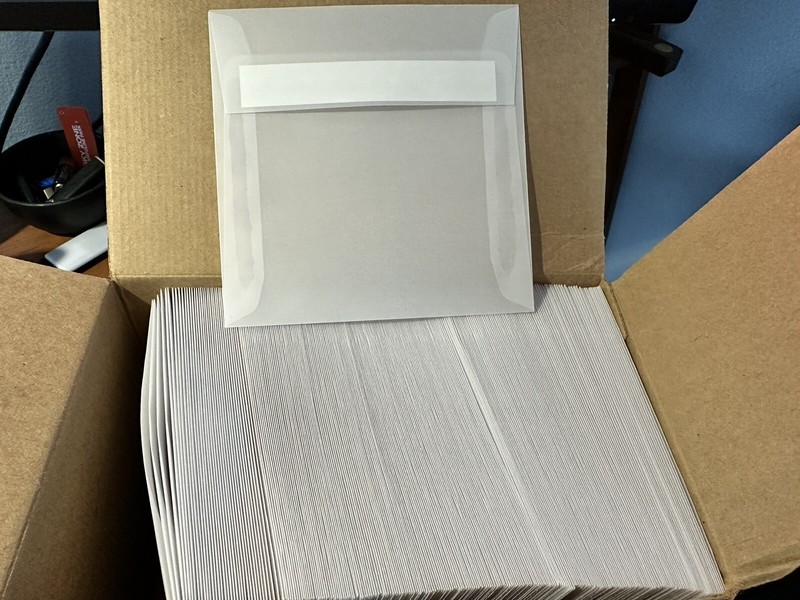 LUX 5 1/2 x 5 1/2 Square Envelopes 250/Box Clear Translucent (8515-50-250) gallery