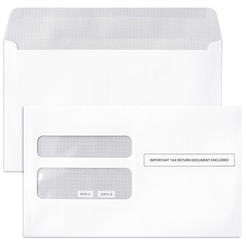 50 Pack W2 Tax Envelopes For W2 Forms SelfSeal DoubleWindow Security Tint