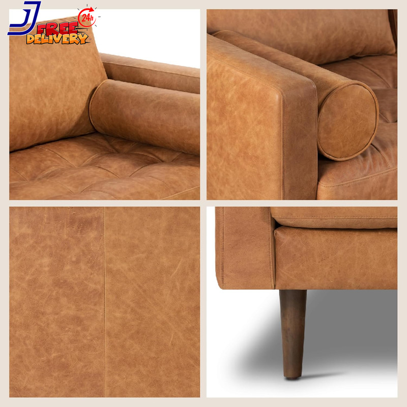 Napa 104.5" Left-Facing Sectional Sofa Solid Wood Frame Walnut Legs NEW gallery