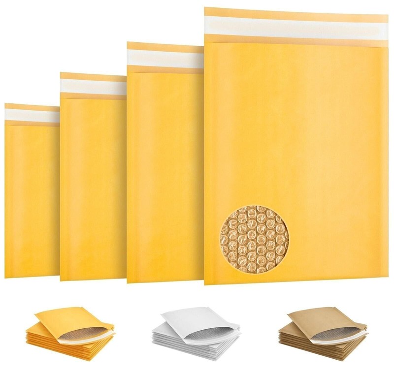 200 Yellow Kraft Bubble Mailers 10.5×15 Paper Cushion Padded Envelopes