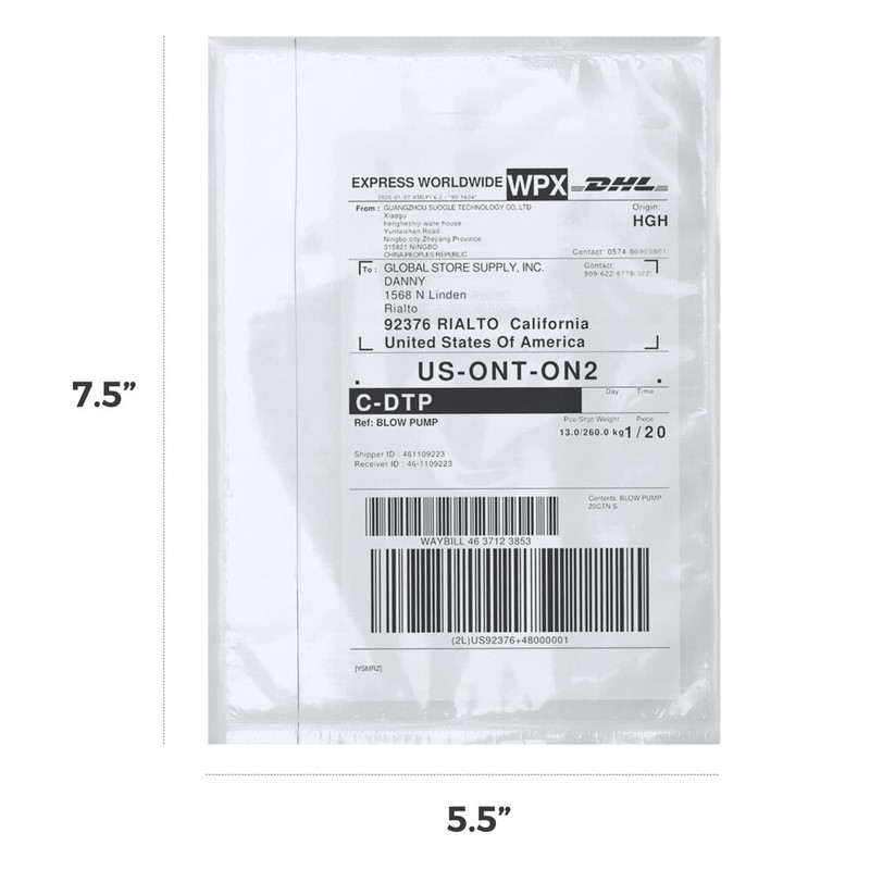 7.5" x 5.5" Clear Adhesive Packing List Shipping Label Envelopes Pouches 50-6000 gallery