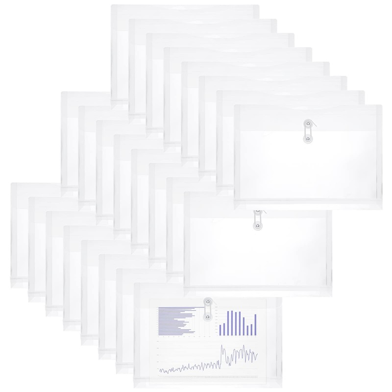 Plastic Envelopes Legal Size with String Tie Closure, Clear Poly Envelope Exp…