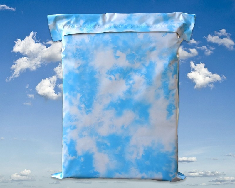 10x13, 14x17, 19x24 Sky's the Limit Clouds Poly Mailers, Shipping Mailing Bags gallery