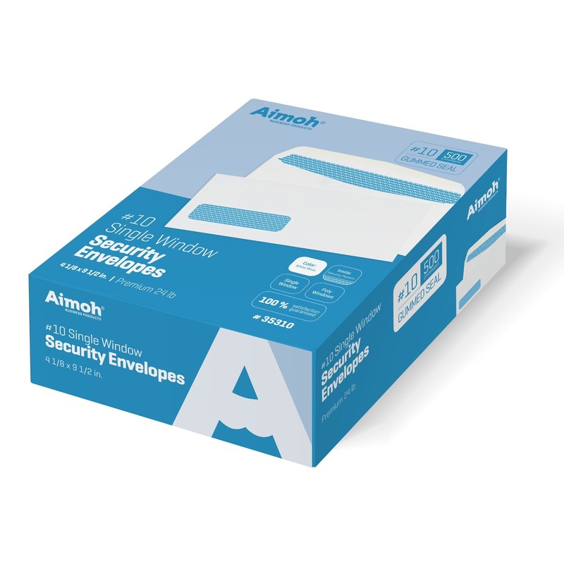 500 #10 Single Left Window Security Tinted Envelopes, Gummed Closure gallery