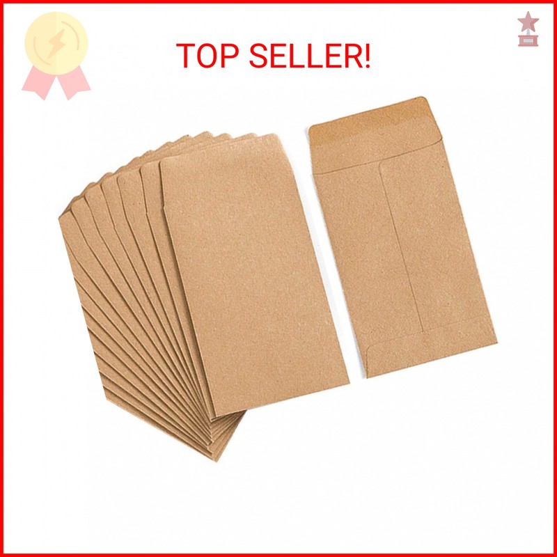 500 Pack Small Coin Envelopes Self-Adhesive Kraft Paper Seed Envelopes Mini Part