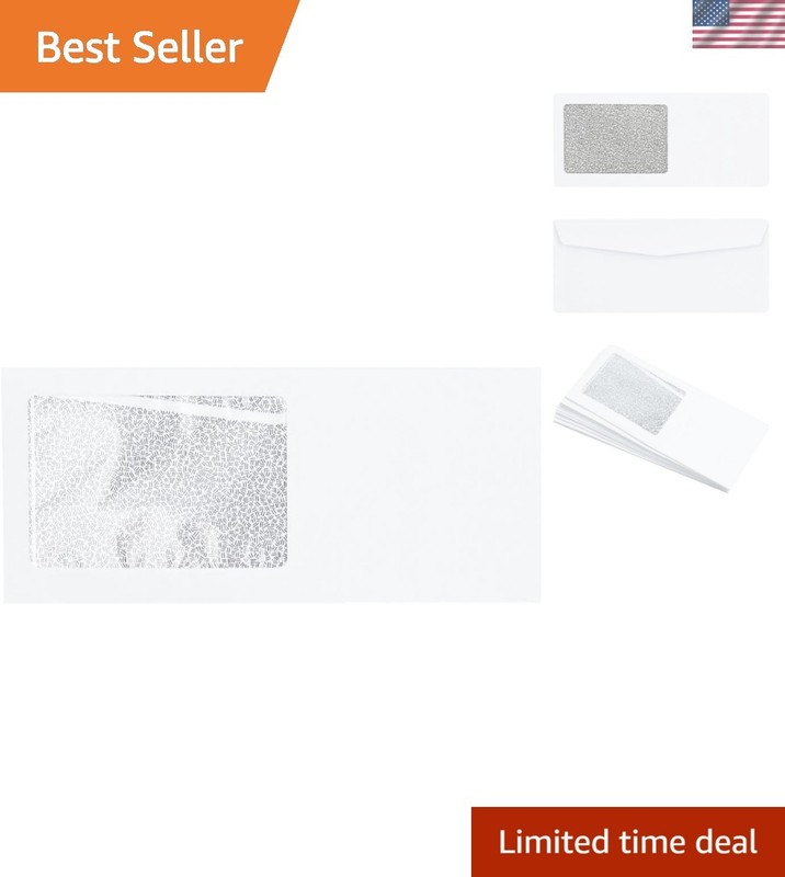 Versatile 4 1/8″ x 9 1/2″ White Window Envelopes with Security Tint, 50 Pack