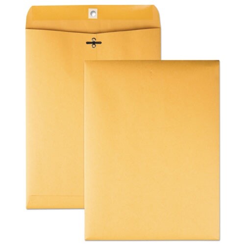 Quality Park Clasp Gummed Envelope 9×12 in 28 lb Bond Weight Brown Kraft 100/Box