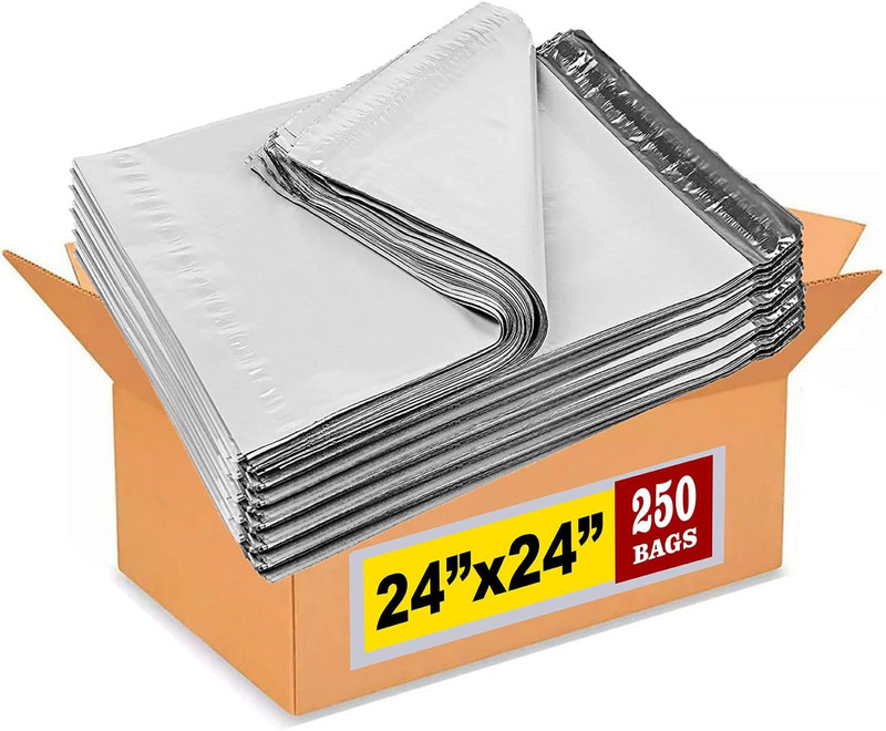 250 – 24X24 Premium Matte Finish White Poly Mailers Envelopes Bags (Imba-8Pm-250