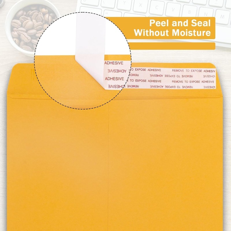 10x13 Catalog Envelopes Self Seal 100 Pack, 100GSM Paper Yellow Brown Manilla... gallery