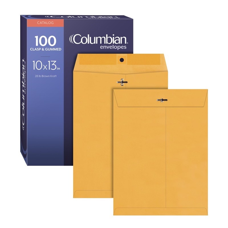 Clasp Envelopes, Heavy-Duty Brown Kraft, Secure Metal Clasp and Gummed Seal, …