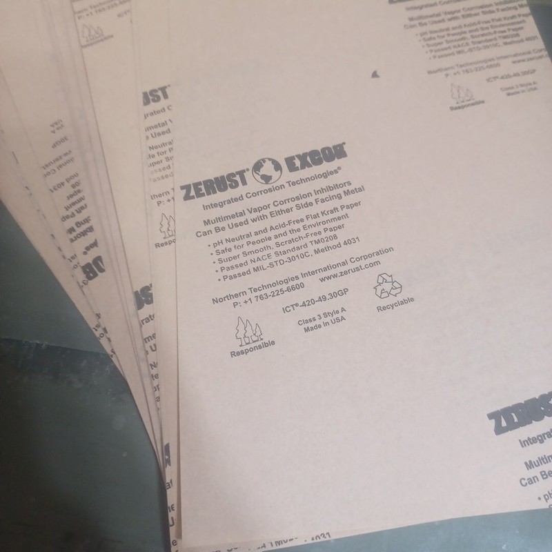 100x Zerust #30 310-M-00281 7" X 12" Saturated Paper Sheet Corrosion Inhibiting gallery