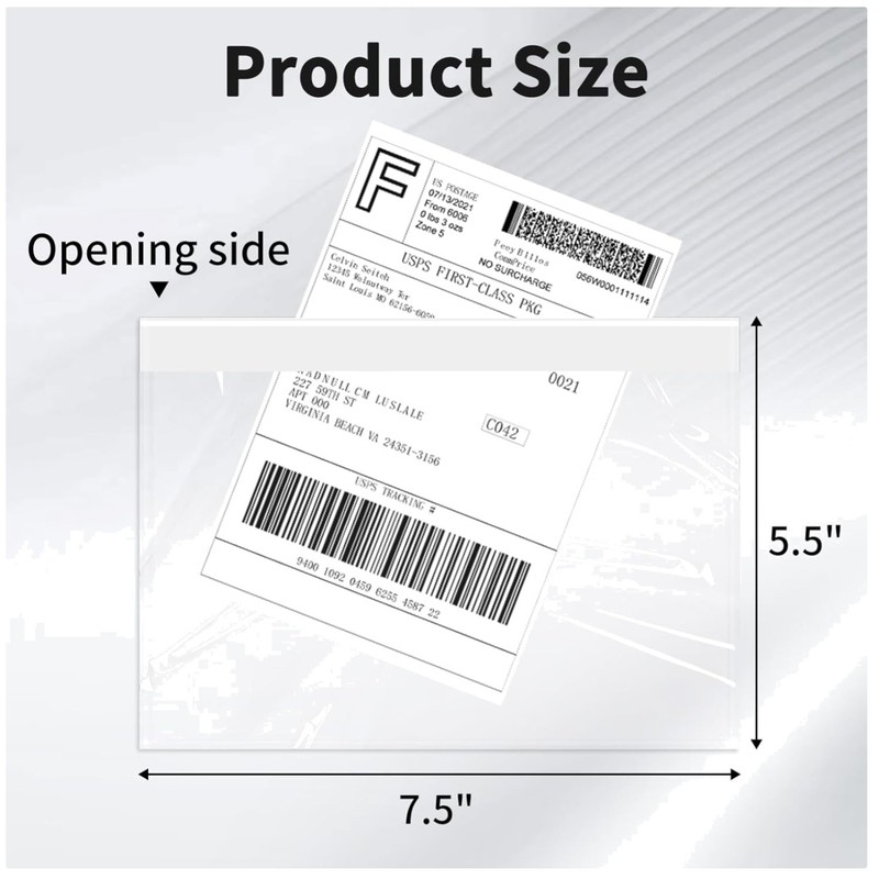 200 Pack Clear Adhesive Shipping Labels 7.5″ x 5.5″