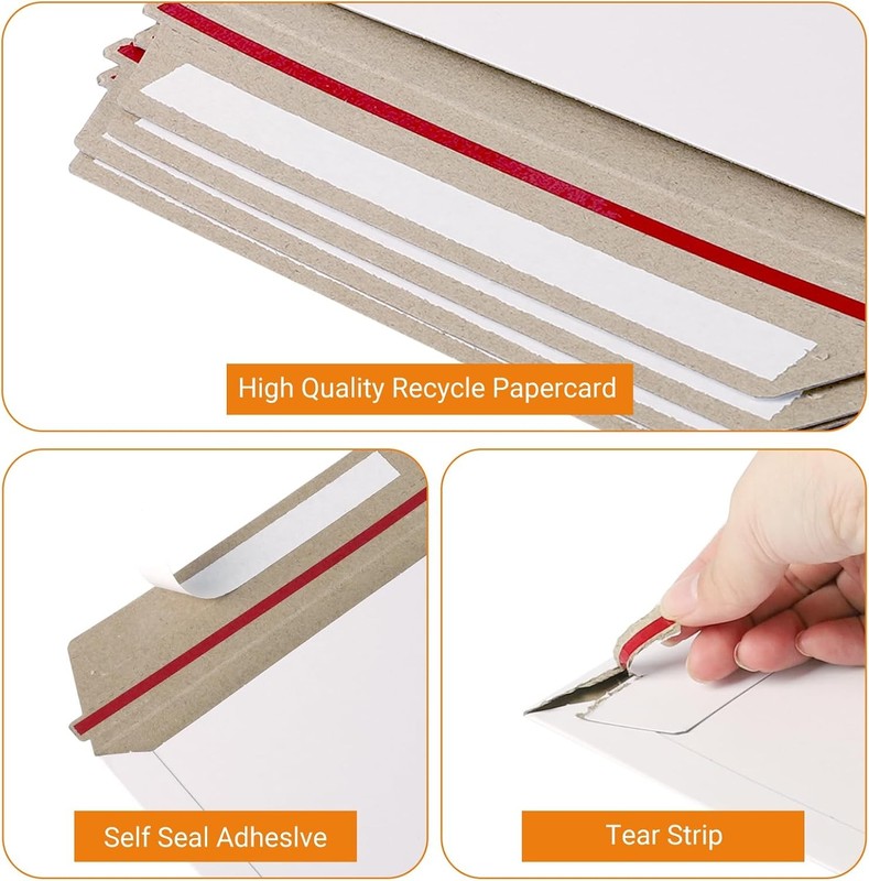 25-500 Flat Photo Mailers 6.5"x4.5" Document Cardboard Envelope Self Seal Mailer gallery