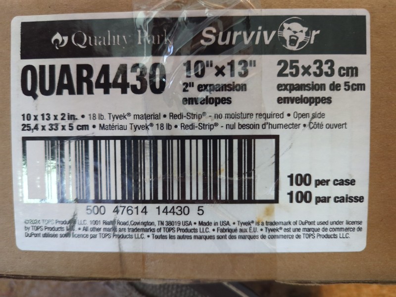 100 Tyvek 10x13 18lb Square Flap Open End Expansion Mailers QUAR4430 Tops Prdct gallery