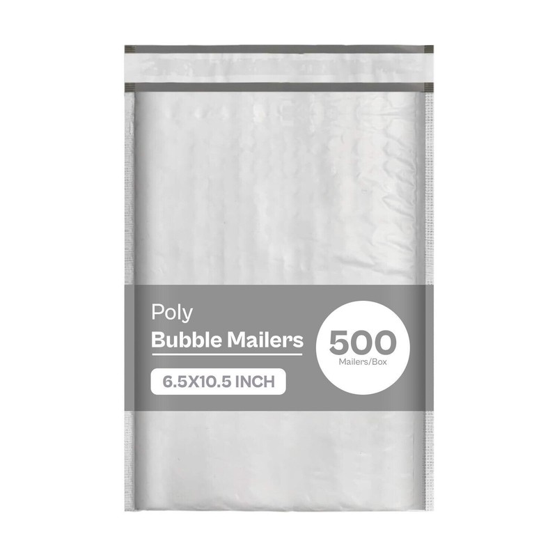 500 #0 Poly Bubble Padded Envelopes Mailers 6.5×9.5 Shipping Protection Bags