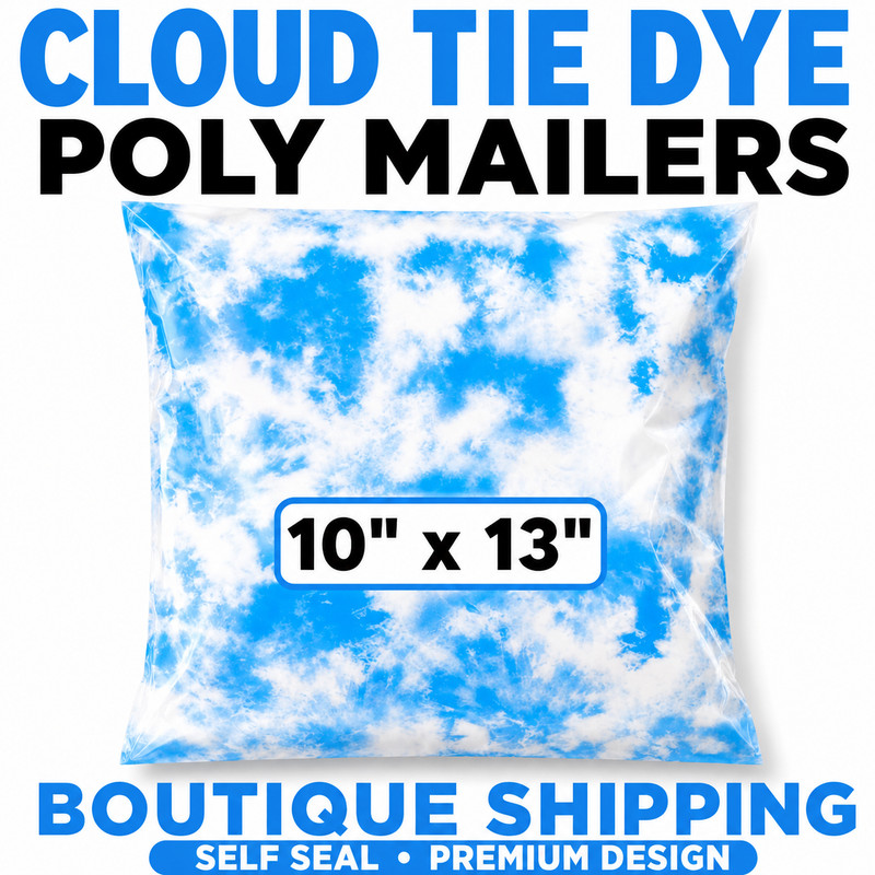 10×13 Cloud Tie Dye Designer Poly Mailers Boutique Shipping Bags