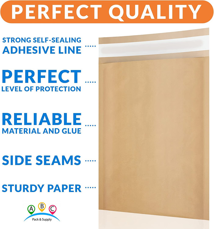 ABC Brown Kraft Bubble Mailer Envelopes 7.25 X 11 Inch. 25 Pack of Kraft Paper M gallery