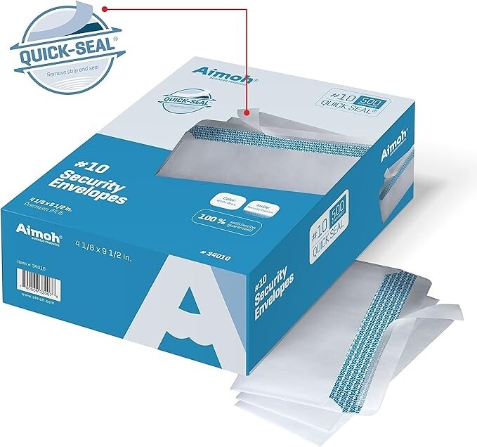 #10 Security Self-Seal Envelopes, Windowless Design, Premium Security Tint Patte gallery