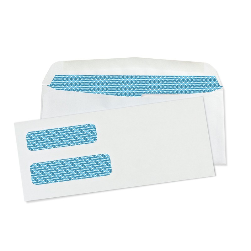 500#10 Double Window Security Business Mailing 4-1/8 x 9-1/2 inches, white gallery