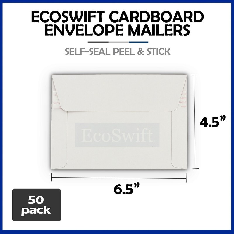 50 – 6.5 x 4.5 ECOSWIFT RIGID PHOTO SHIPPING FLATS CARDBOARD ENVELOPE MAILERS
