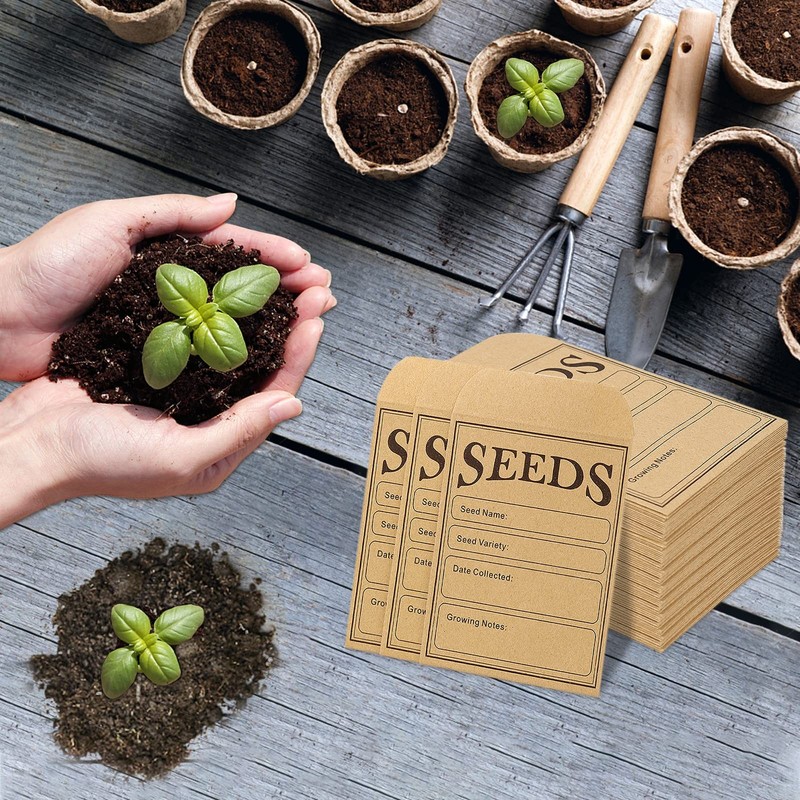 150 Pieces Seed Saving Envelopes, 4.7x3.1 Inch Sealing Kraft Seed Packets Envelo gallery