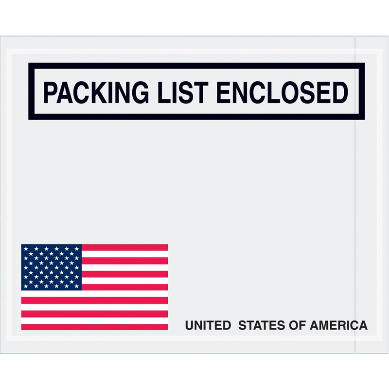 Clear Adhesive Side Loading Packing List Document Envelopes “Packing List Enclos