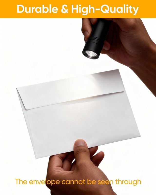 50 PCS White 5x7 Envelopes for Invitations Wedding Postcard Self Seal A7 gallery
