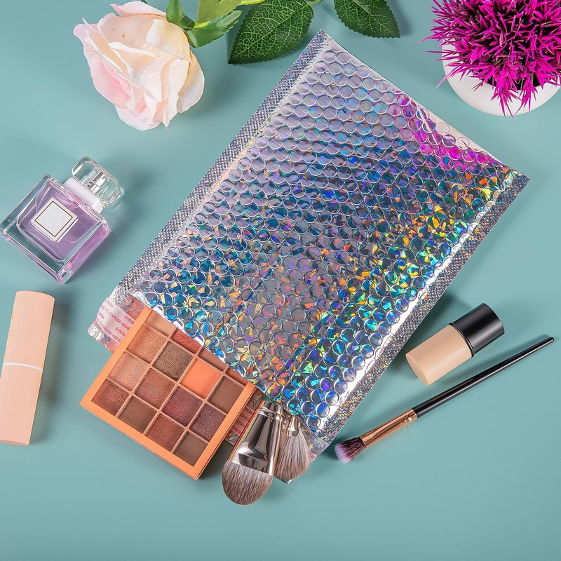 Yihurlm Holographic Bubble Mailers,30 Pcs Metallic Bubble Mailers,6.5 x 9 Inc... gallery