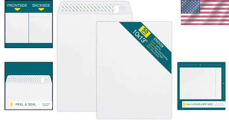 10x13 White Self-Sealing Envelopes - 50 Pack for Oversized Documents gallery