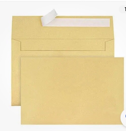 Office Depot A9 Greeting Card Envelopes 5 3/4" x 8 3/4" CleanSeal 25* Ct Gold P gallery