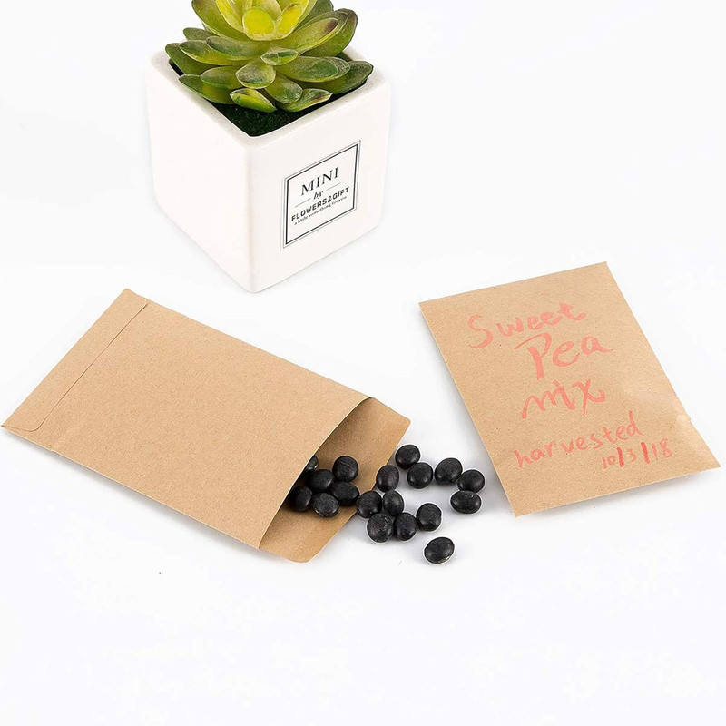 200 Packs Self-Adhesive Small Parts Envelopes Kraft Self Sealing Seed Coin Packe gallery