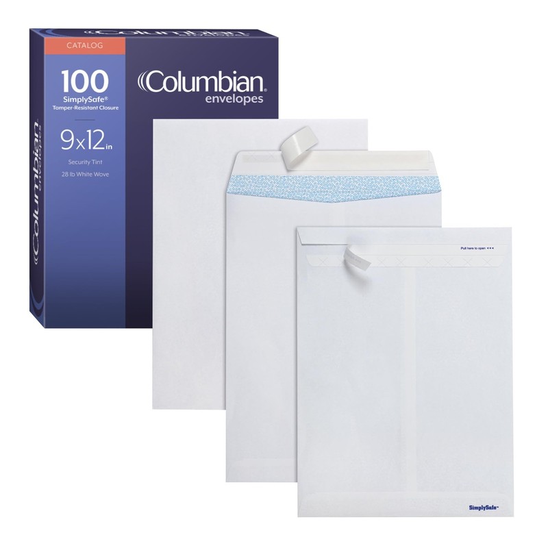 9 x 12 Security Envelopes, 100/Box, 9 x 12 Inches, Release & Seal Self Seal, …