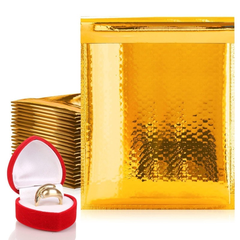 Gold Metallic Bubble Mailers Padded Waterproof Self Seal 300 Count 8.5 x 11 in