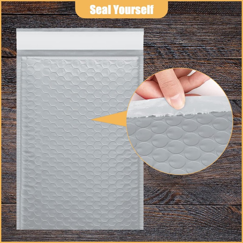 PRIMPKG 8.5in x 11in Bubble Mailer, Gray Poly Mailer, Padded Envelope, Shippi... gallery