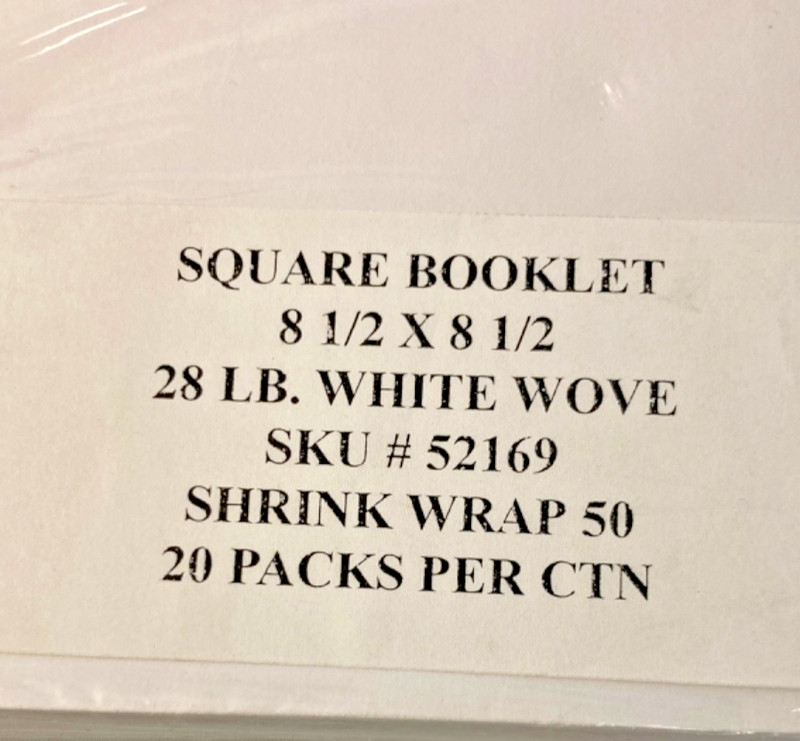 8.5 x 8.5 Square Booklet Envelopes 28# (28lb) White Wove 50/Pack gallery