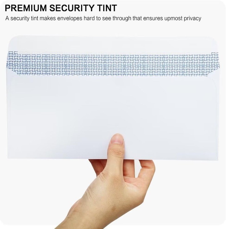 #10 Security SelfSeal Envelopes 41/8 x 91/2 White 24 LB 100 Pack gallery