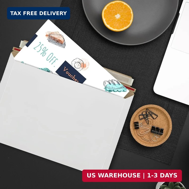 100 Pack 6.5x4.5 inches Rigid Mailers Self Seal Photo Document Cardboard Mailers gallery