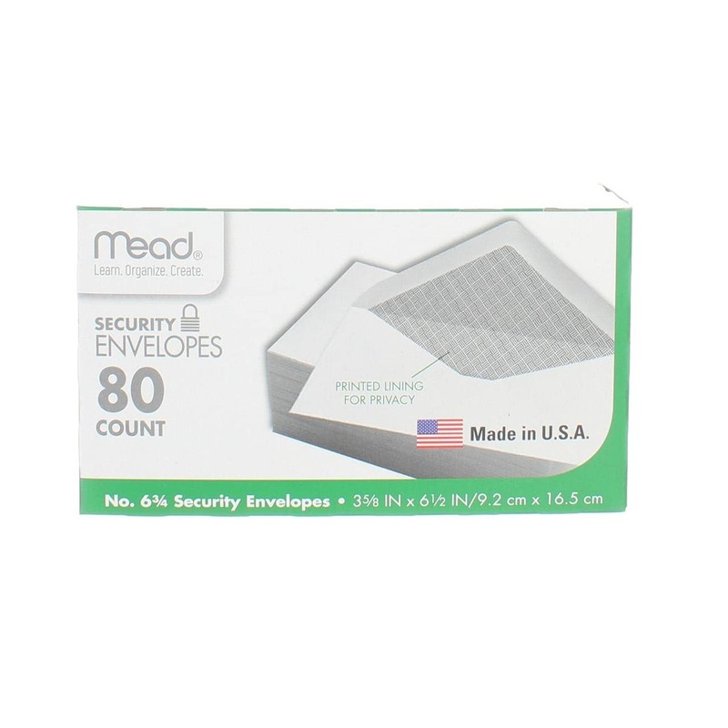 Mead #6-3/4 Envelopes, 3-5/8" x 6-1/2", Security Printed Lining for Privacy, ... gallery