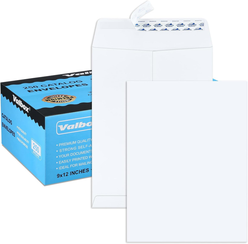 9X12 Self Seal Catalog Envelopes 250 Packs White Envelopes with Peel and Seal Fl gallery