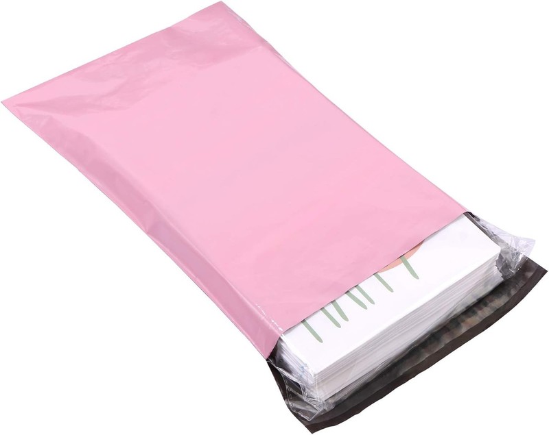 Waterproof Pink Shipping Bags with Privacy Lining 6.8x10 - 50 Pack for Daily Use gallery