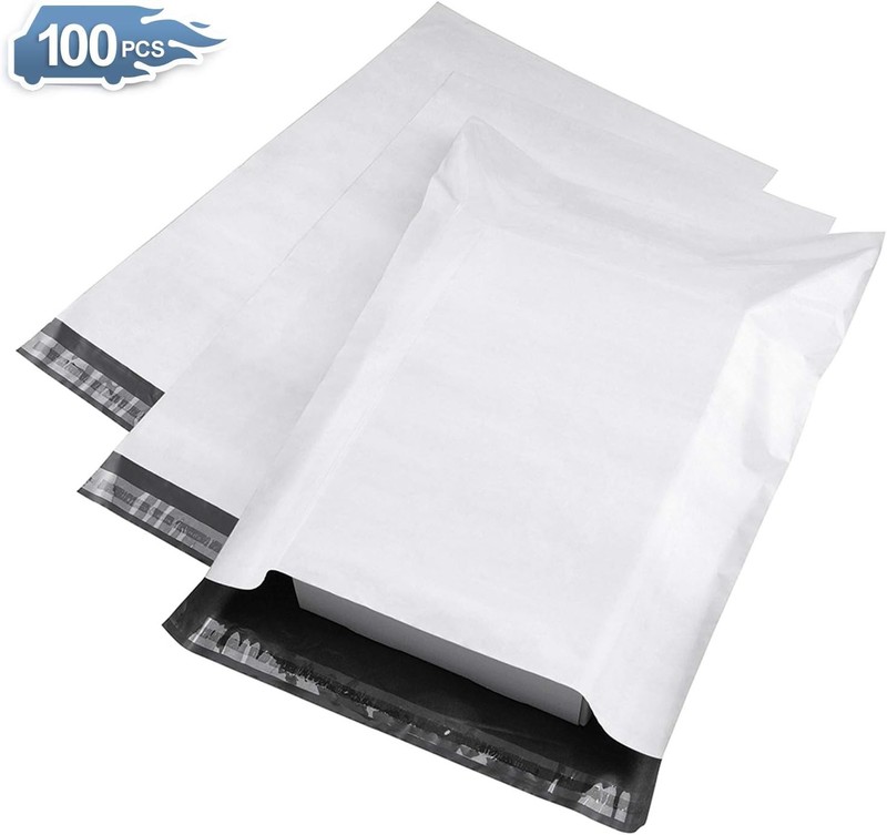 00 – 9×12 WHITE POLY MAILERS ENVELOPES BAGS 9 x 12 – 2 MIL Adhesive, Waterproof