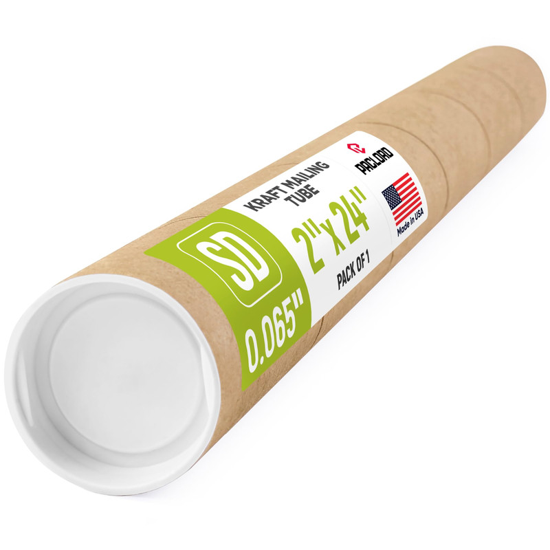 Paclord 2 X 24 Reinforced Kraft Paper Mailing Tube Pack Of 1 Tube 2 Caps Secure